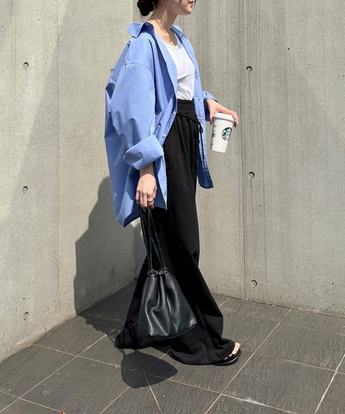 ISOOK（アイスー）の「【ISOOK / アイスー】ドローコードワイドスウェットパンツ / ビッグシルエット ルーズ丈 総ゴム ベルトループ 白 ホワイト グレー 黒 ブラック ZOZOTOWN限定（スウェットパンツ・レディース・ホワイト/ブラック/グレー・FREE）」の12枚目の写真