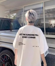 【WARAIJOGO】モノトーンプリントオーバーサイズTシャツ(NEZ)