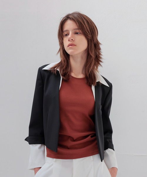 DRESSLAVE(ドレスレイブ)の「detachable 4way short jacket(デタッチャブル4ウェイショート丈ジャケット)(テーラードジャケット・レディース・ブラック・38)」の1枚目の写真