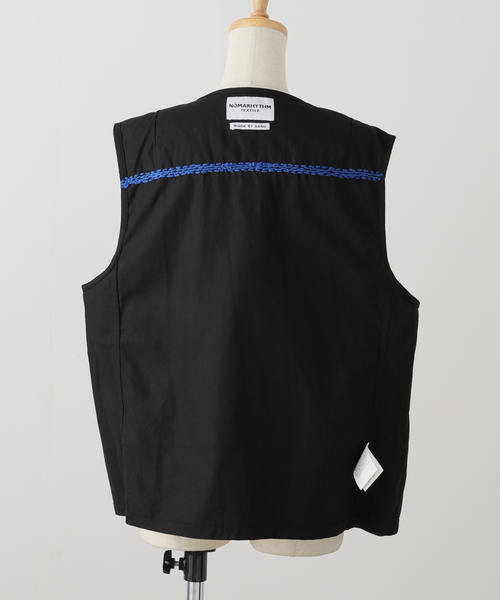 JOINT WORKS（ジョイントワークス）の「【NOMARHYTHM TEXTILE】Palm Tree Hand Embroidery Vest（ベスト・レディース・ブラック・2）」の2枚目の写真