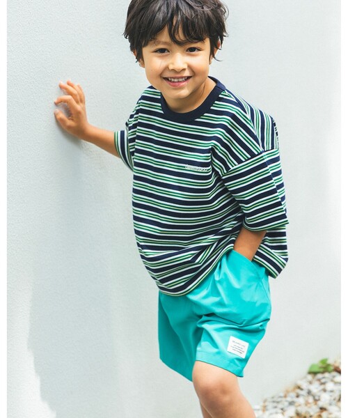 BEAMS mini（ビームスミニ）の「ワイド ボーダー Tシャツ 2025SS（90～150cm）（Tシャツ/カットソー・キッズ・ネイビー/グリーン系その他4・100/140/130/120/110/90/150）」の4枚目の写真