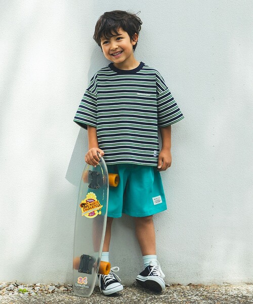 BEAMS mini（ビームスミニ）の「ワイド ボーダー Tシャツ 2025SS（90～150cm）（Tシャツ/カットソー・キッズ・ネイビー/グリーン系その他4・100/140/130/120/110/90/150）」の5枚目の写真