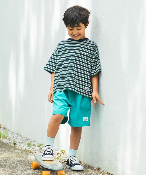BEAMS mini（ビームスミニ）の「ワイド ボーダー Tシャツ 2025SS（90～150cm）（Tシャツ/カットソー・キッズ・ネイビー/グリーン系その他4・100/140/130/120/110/90/150）」の6枚目の写真
