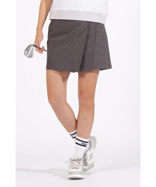 あどちゃん 【新品】New Balance ゴルフキュロットスカート セール】【new balance golf】マイクロチェック柄 ラップ