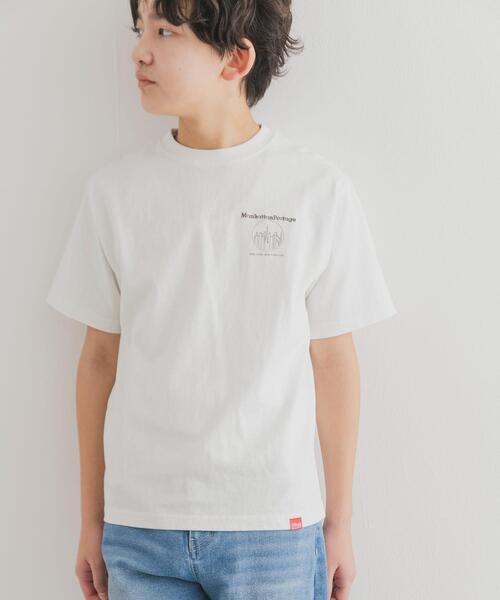 Manhattan Portage(マンハッタンポーテージ)の「『親子リンク/別注』MANHATTAN PORTAGE×DOORS 1ポイントプリントT(KIDS)(Tシャツ/カットソー・キッズ・オフホワイト/チャコールグレー/オレンジ・120/105/150/135)」の10枚目の写真