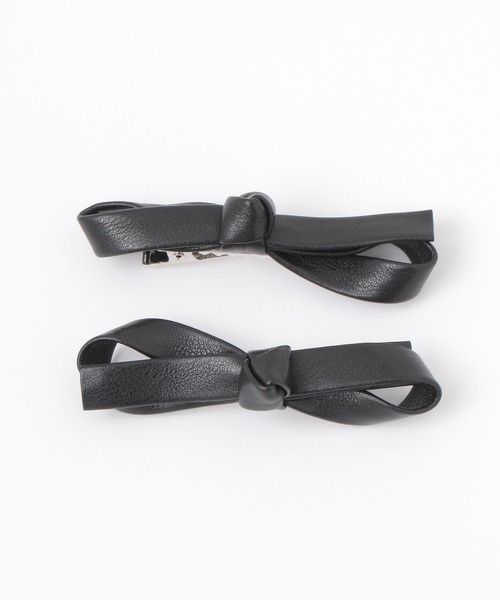 niko and...(ニコアンド)の「PUリボンヘアクリップ(バレッタ/ヘアクリップ・レディース・ホワイト/ブラック/グレー・0)」の2枚目の写真