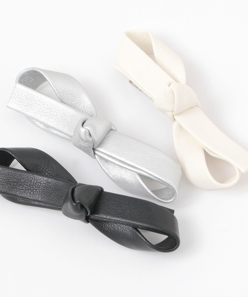 niko and...(ニコアンド)の「PUリボンヘアクリップ(バレッタ/ヘアクリップ・レディース・ホワイト/ブラック/グレー・0)」の5枚目の写真