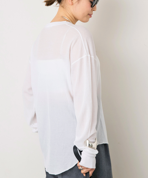 Deuxieme Classe（ドゥーズィエムクラス）の「*New Sheer Waffle Tシャツ（Tシャツ/カットソー・レディース・ホワイト/ブラック・FREE）」の22枚目の写真