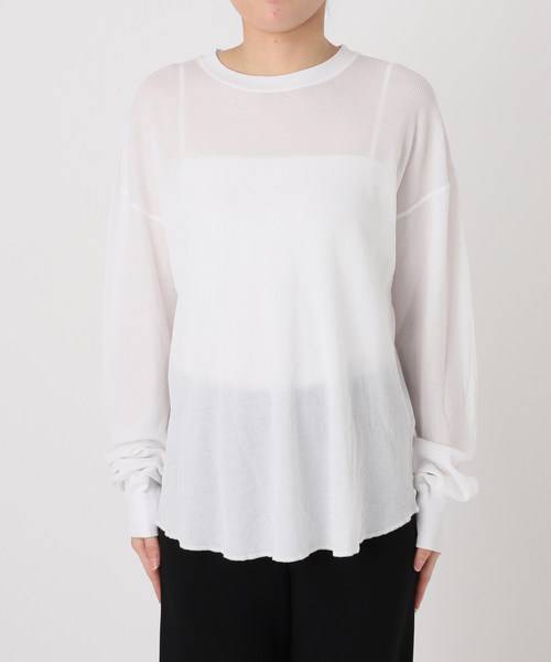 Deuxieme Classe（ドゥーズィエムクラス）の「*New Sheer Waffle Tシャツ（Tシャツ/カットソー・レディース・ホワイト/ブラック・FREE）」の4枚目の写真