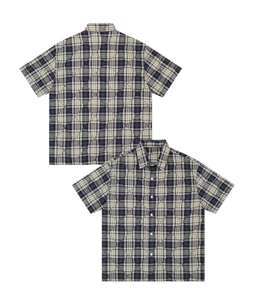 aimoha(アイモハ)の「ヴィンテージチェックシャツ (SS)(シャツ/ブラウス・メンズ・ネイビー/レッド・MEDIUM/LARGE)」の1枚目の写真