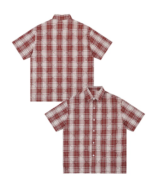 aimoha(アイモハ)の「ヴィンテージチェックシャツ (SS)(シャツ/ブラウス・メンズ・ネイビー/レッド・MEDIUM/LARGE)」の2枚目の写真