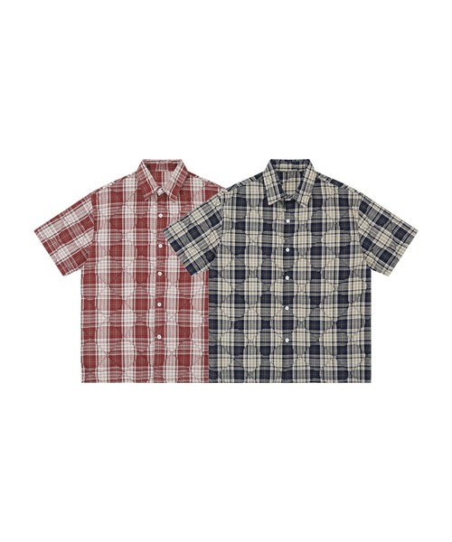 aimoha(アイモハ)の「ヴィンテージチェックシャツ (SS)(シャツ/ブラウス・メンズ・ネイビー/レッド・MEDIUM/LARGE)」の17枚目の写真