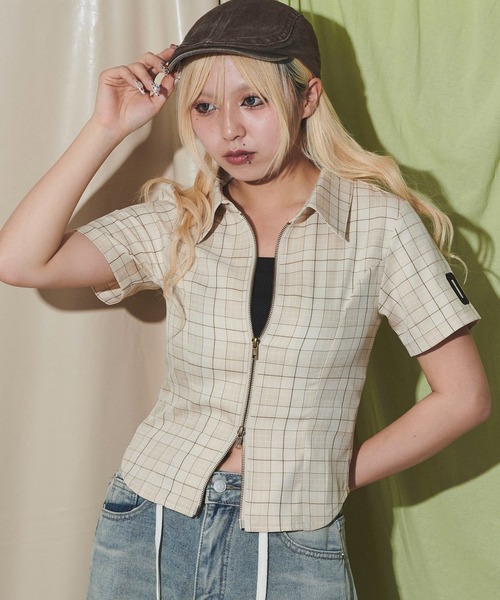 dispark（ディスパーク）の「DISPARK/ナンバリングZIPシャツ（シャツ/ブラウス・レディース・ブラック/その他1・FREE）」の2枚目の写真