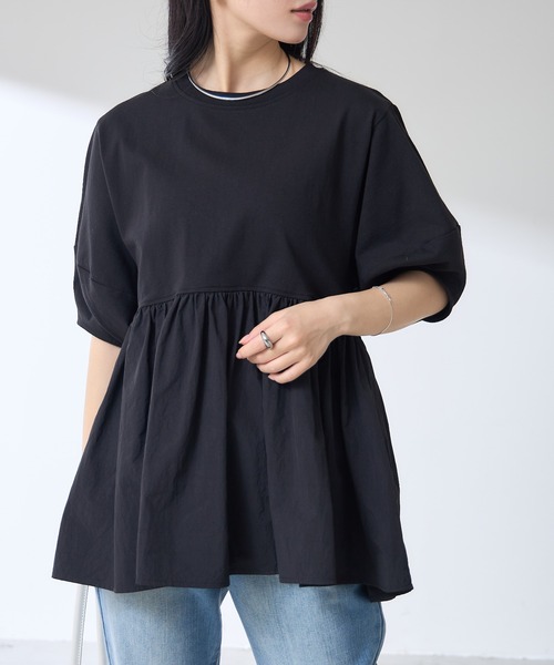 &. NOSTALGIA(アンドドットノスタルジア)の「【ZOZO限定】ランタンスリーブティアードプルオーバー(Tシャツ/カットソー・レディース・オフホワイト/ブラック・M)」の7枚目の写真
