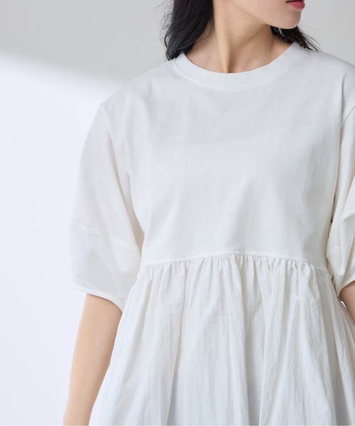 &. NOSTALGIA(アンドドットノスタルジア)の「【ZOZO限定】ランタンスリーブティアードプルオーバー(Tシャツ/カットソー・レディース・オフホワイト/ブラック・M)」の13枚目の写真