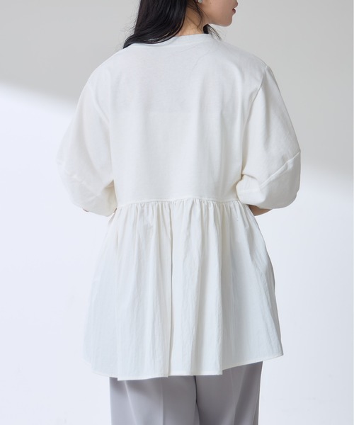 &. NOSTALGIA(アンドドットノスタルジア)の「【ZOZO限定】ランタンスリーブティアードプルオーバー(Tシャツ/カットソー・レディース・オフホワイト/ブラック・M)」の15枚目の写真