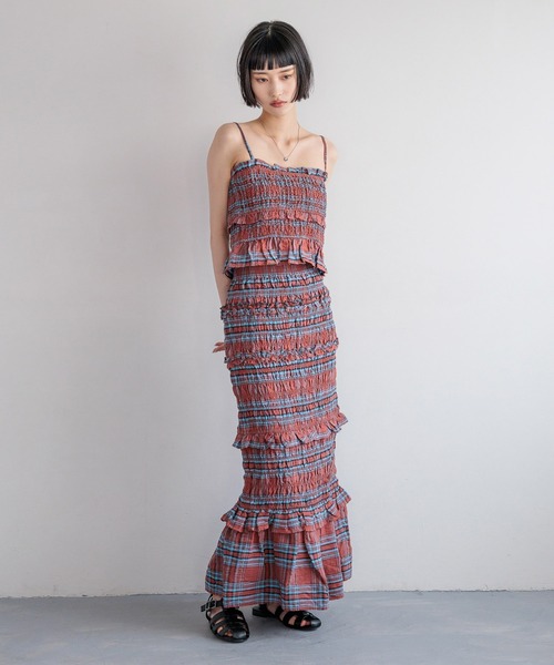 LOWRYS FARM（ローリーズファーム）の「チェックシャーリングスカート 323534（スカート・レディース・イエロー/レッド・FREE）」の21枚目の写真