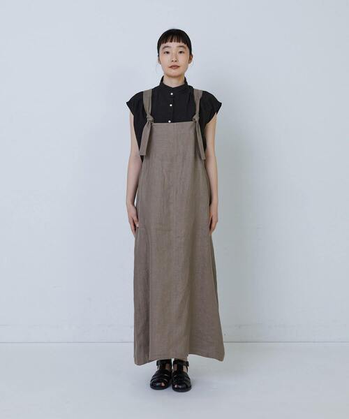 LOISIR　ロワズィール　アデュートリステス　リネン　エプロン　ワンピース LOISIRロワズィールアデュートリステスリネンエプロンワンピース