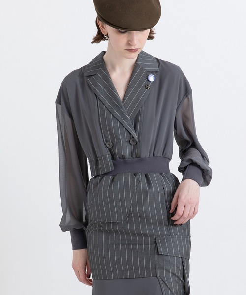 AULA AILA（アウラアイラ）の「テーラーカラーワンピース（ワンピース・レディース・ブラック/グレー/ネイビー・0/1）」の22枚目の写真