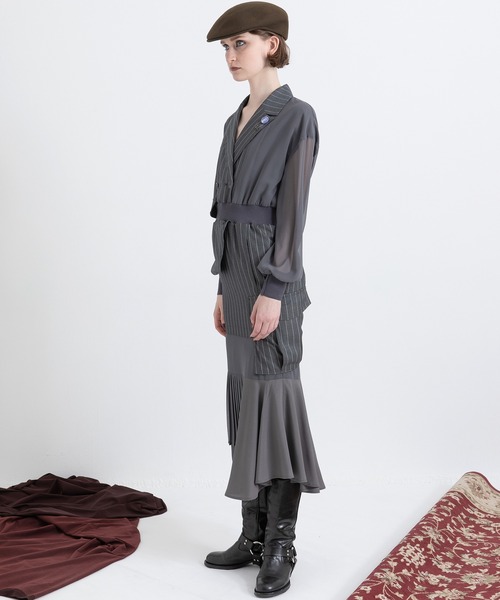 AULA AILA（アウラアイラ）の「テーラーカラーワンピース（ワンピース・レディース・ブラック/グレー/ネイビー・0/1）」の17枚目の写真