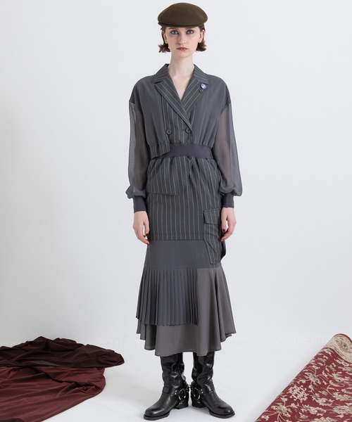 AULA AILA（アウラアイラ）の「テーラーカラーワンピース（ワンピース・レディース・ブラック/グレー/ネイビー・0/1）」の18枚目の写真