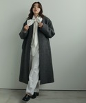 anuke（アンヌーク）の「Collarless Cocoon Coat（ステンカラーコート・38inch）」