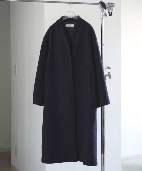 セール】Collarless Cocoon Coat（ステンカラーコート）｜anuke