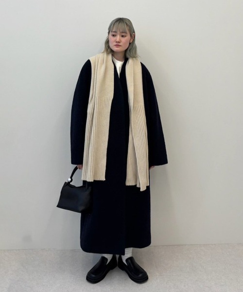 セール】Collarless Cocoon Coat（ステンカラーコート）｜anuke
