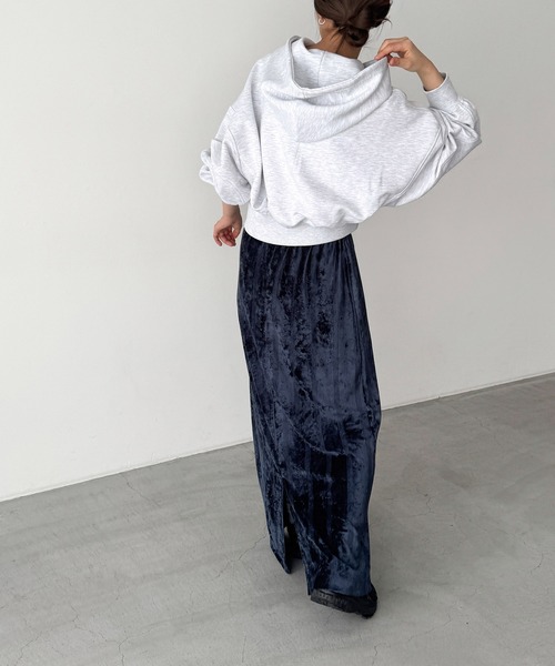 CANAL JEAN(キャナルジーン)の「Miller ベロアパネルリブスカート(スカート・レディース・ネイビー/アイボリー・ONE SIZE)」の8枚目の写真