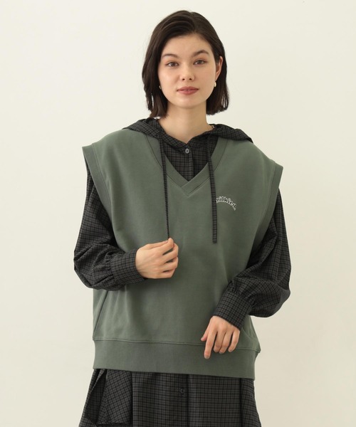 ベスト ミルクフェド MILKFED V-NECK SWEAT VEST レディース 黒 緑 グレー ブランド 秋 春 V-NECK SWEAT VEST（ベスト）｜MILKFED.（ミルクフェド）の