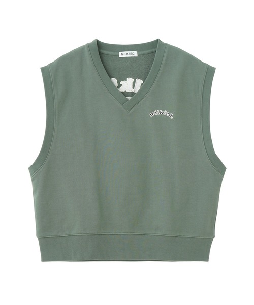 ベスト ミルクフェド MILKFED V-NECK SWEAT VEST レディース 黒 緑 グレー ブランド 秋 春 V-NECK SWEAT VEST（ベスト）｜MILKFED.（ミルクフェド）の