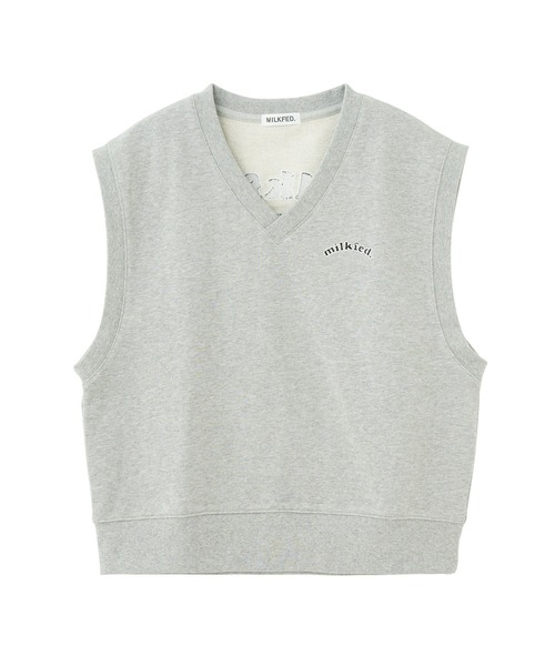 ベスト ミルクフェド MILKFED V-NECK SWEAT VEST レディース 黒 緑 グレー ブランド 秋 春 V-NECK SWEAT VEST（ベスト）｜MILKFED.（ミルクフェド）の