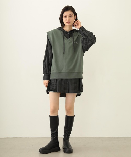 ベスト ミルクフェド MILKFED V-NECK SWEAT VEST レディース 黒 緑 グレー ブランド 秋 春 V-NECK SWEAT VEST（ベスト）｜MILKFED.（ミルクフェド）の