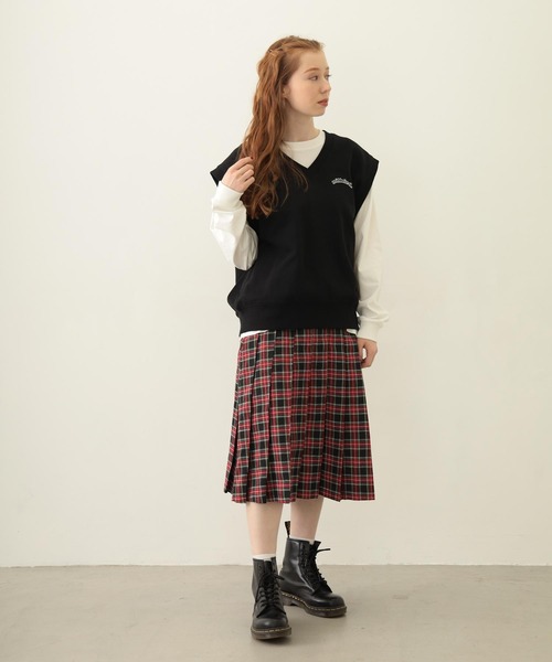 ベスト ミルクフェド MILKFED V-NECK SWEAT VEST レディース 黒 緑 グレー ブランド 秋 春 V-NECK SWEAT VEST（ベスト）｜MILKFED.（ミルクフェド）の