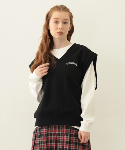 ベスト ミルクフェド MILKFED V-NECK SWEAT VEST レディース 黒 緑 グレー ブランド 秋 春 V-NECK SWEAT VEST（ベスト）｜MILKFED.（ミルクフェド）の