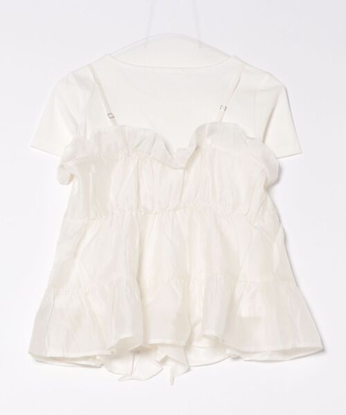 archives（アルシーヴ）の「ラッフルフリルキャミ×テレコＴｅｅＳＥＴ（アンサンブル・レディース・キャメル/アイボリー/ブラック・MEDIUM）」の13枚目の写真