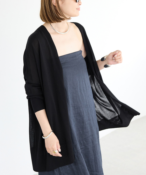 Deuxieme Classe shake code カーディガン　ブラック Deuxieme Classe カーディガン *shake code ショート レディース