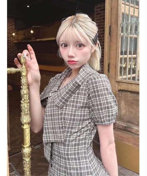 Darich ダーリッチ ビッグリボンバルーンチェックミニワンピース Darich（ダーリッチ）の「ビッグリボンバルーンチェックミニ