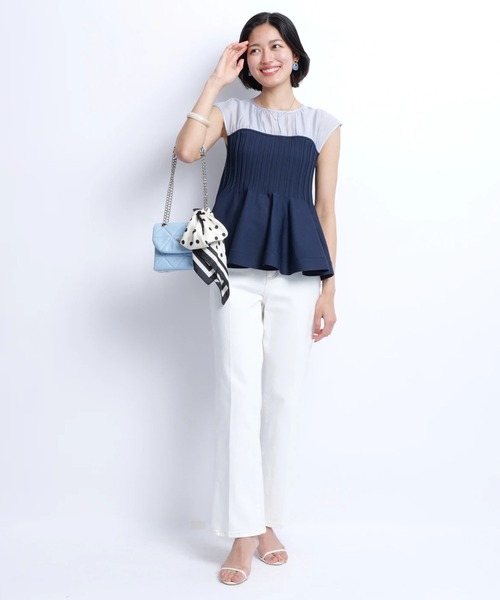 JUSGLITTY(ジャスグリッティー)の「フレンチブラウスレイヤードニット(ニット/セーター・レディース・ライトブルー/ピンク・2)」の10枚目の写真