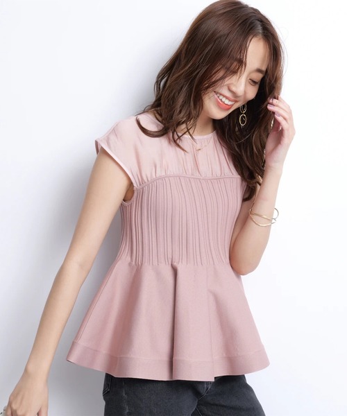 JUSGLITTY(ジャスグリッティー)の「フレンチブラウスレイヤードニット(ニット/セーター・レディース・ライトブルー/ピンク・2)」の19枚目の写真