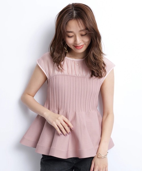 JUSGLITTY(ジャスグリッティー)の「フレンチブラウスレイヤードニット(ニット/セーター・レディース・ライトブルー/ピンク・2)」の20枚目の写真