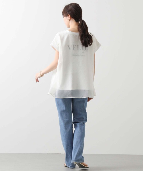 Gready Brilliant（グレディブリリアン）の「ＶＥＬＩＢレイヤードフレンチ（Tシャツ/カットソー・レディース・オフホワイト/ネイビー・FREE）」の4枚目の写真