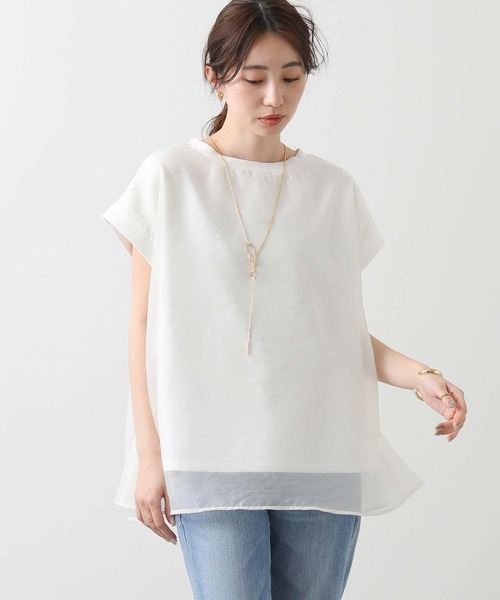 Gready Brilliant（グレディブリリアン）の「ＶＥＬＩＢレイヤードフレンチ（Tシャツ/カットソー・レディース・オフホワイト/ネイビー・FREE）」の7枚目の写真