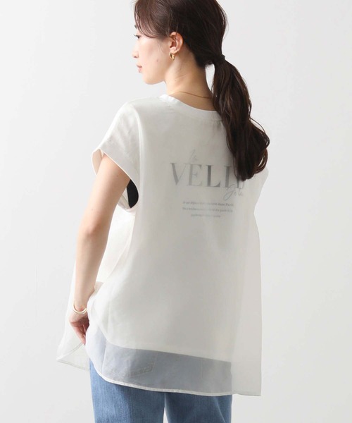 Gready Brilliant（グレディブリリアン）の「ＶＥＬＩＢレイヤードフレンチ（Tシャツ/カットソー・レディース・オフホワイト/ネイビー・FREE）」の6枚目の写真