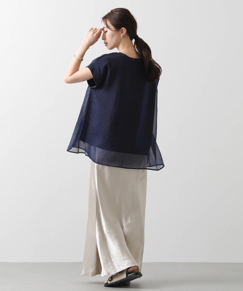 Gready Brilliant（グレディブリリアン）の「ＶＥＬＩＢレイヤードフレンチ（Tシャツ/カットソー・レディース・オフホワイト/ネイビー・FREE）」の10枚目の写真