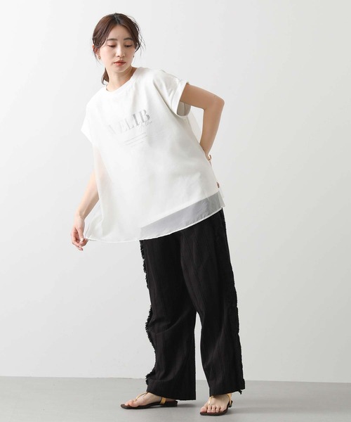 Gready Brilliant（グレディブリリアン）の「ＶＥＬＩＢレイヤードフレンチ（Tシャツ/カットソー・レディース・オフホワイト/ネイビー・FREE）」の17枚目の写真