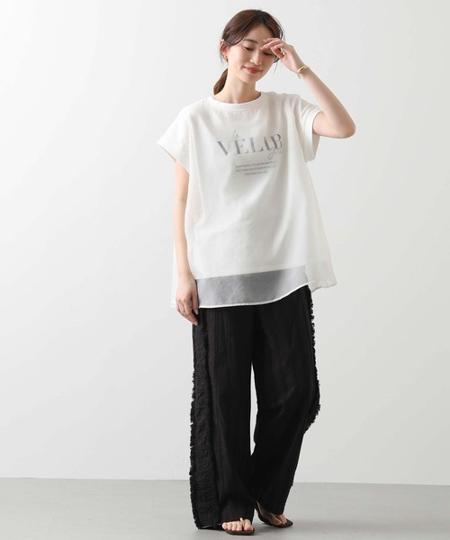 Gready Brilliant（グレディブリリアン）の「ＶＥＬＩＢレイヤードフレンチ（Tシャツ/カットソー・レディース・オフホワイト/ネイビー・FREE）」の19枚目の写真