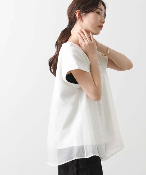 Gready Brilliant（グレディブリリアン）の「ＶＥＬＩＢレイヤードフレンチ（Tシャツ/カットソー・レディース・オフホワイト/ネイビー・FREE）」の21枚目の写真