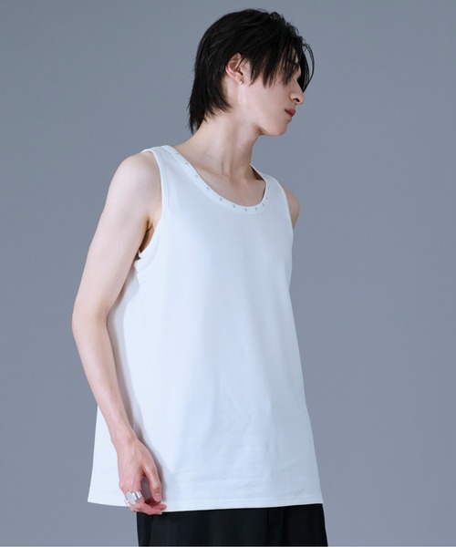 タンクトップ スタッズ [TUOMIO] STUDDED TANK TOP スタッズタンクトップ [BLACK] - TUOMIO | 60% - アジア