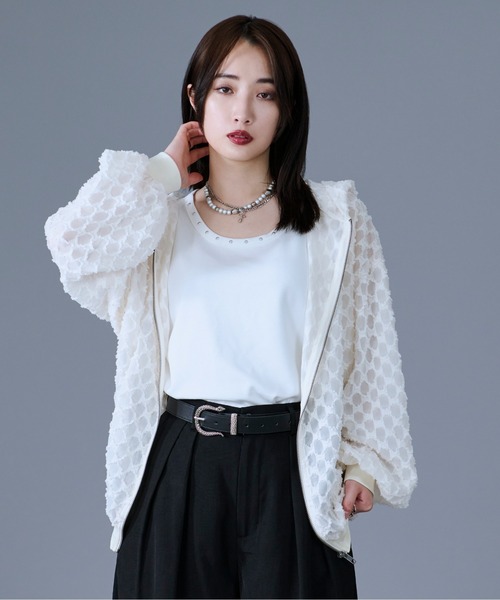 Ellno Loset(エルノロゼット)の「スタッズタンクトップ(タンクトップ・メンズ・オフホワイト/ブラック・SMALL/LARGE/MEDIUM)」の9枚目の写真